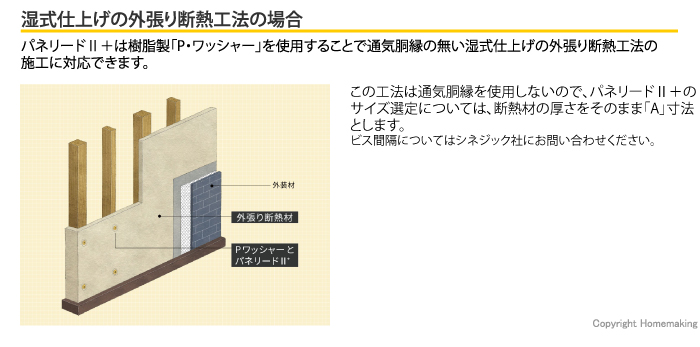 湿式仕上げの外張り断熱工法の場合