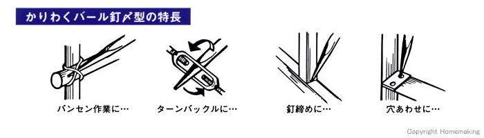 かりわくバール釘〆型特長