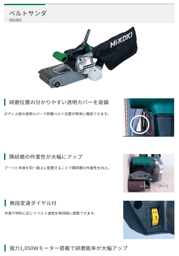 研磨位置の分かりやすい透明カバーを装備