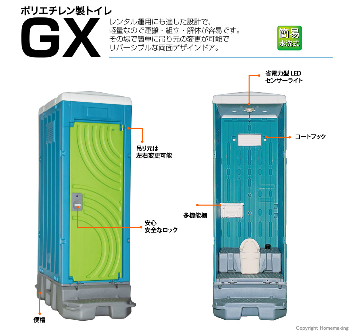 限定価格セール！】 セイコーテクノ アンテナ機器日野興業 仮設トイレ GX-AQP 簡易水洗式 陶器製和式便器