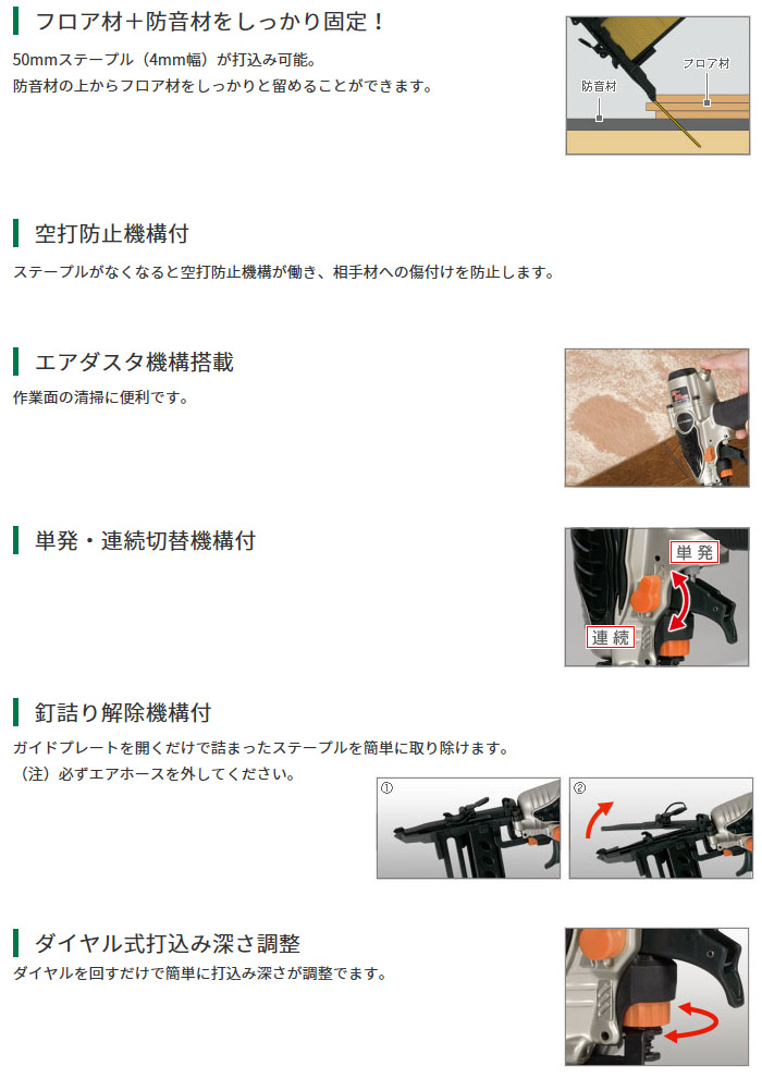 フロア材+防音材をしっかり固定 フロア材+防音材をしっかり固定