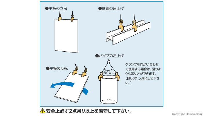 立吊クランプ(開放ストッパー式)