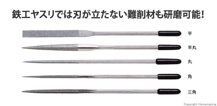 日本製 ＴＲＵＳＣＯ ダイヤモンドミニヤスリ 平 半丸 丸 ６本組セット TMIS1 トラスコ中山 株