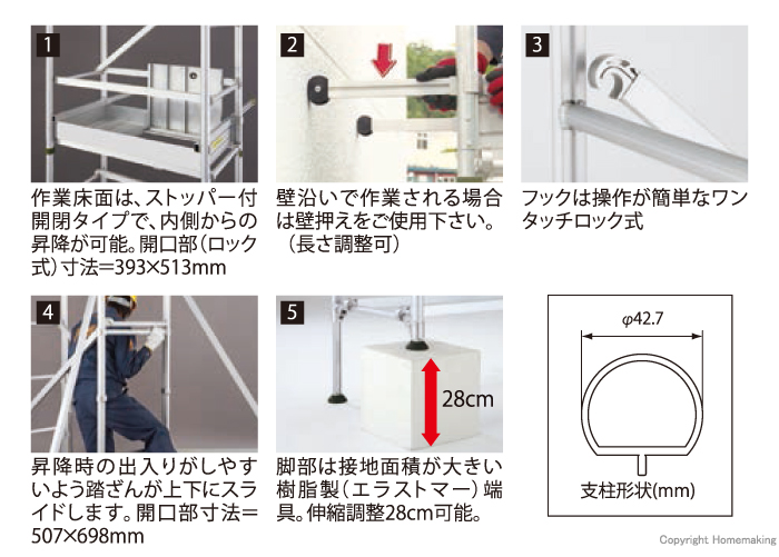 高所作業台 快適ステージ STV　特長