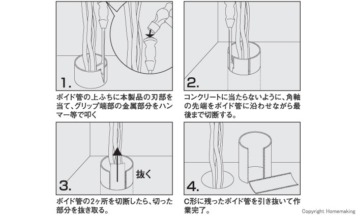 ボイド管カッター