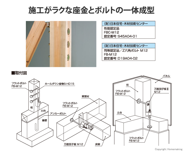 フラットボルト 取付図