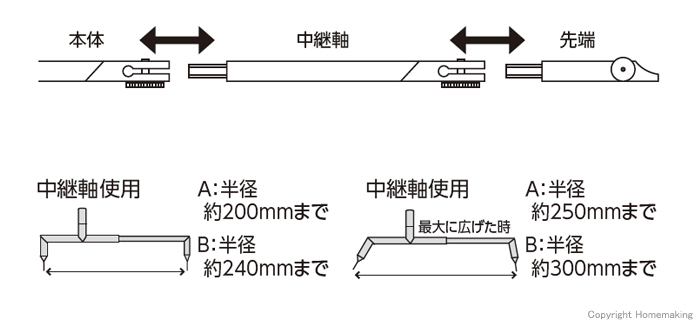 中継軸使用