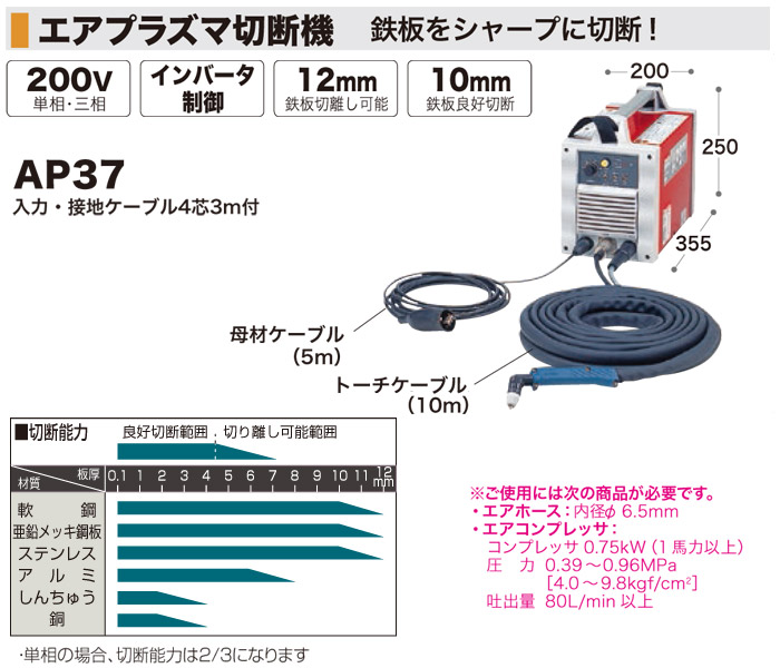 エアプラズマ切断機 AP37