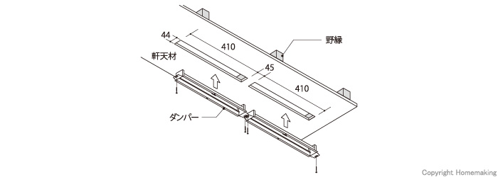 カナイ 建材 金物 スレンダー軒裏換気金物SL-90アFDアイボリー - 1