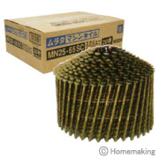KN村田産業 ワイヤ連結釘(山巻き) 鉄・スクリュー 38mm 1箱(400本×40巻
