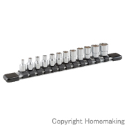 ソケットセット(差込角6.35mm)　6角・ホルダー付　12点セット