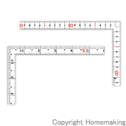 曲尺同厚　ホワイト　30cm／1尺　併用目盛　名作