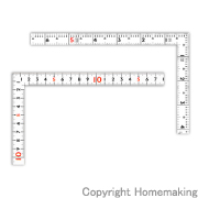 曲尺同厚　ホワイト　1尺／30cm　併用目盛　名作