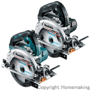 18V 165mm 充電式マルノコ (6.0Ah電池×2・充電器・ケース付) 青　鮫肌プレミアムホワイトチップソー仕様