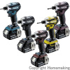 【限定価格】18V　充電式インパクトドライバ(6.0Ah電池×2・充電器・ケース付)　青