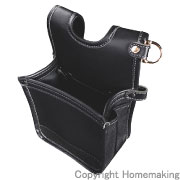 建築薄型腰袋1段(黒金) LIGHT PU LEATHER SERIES