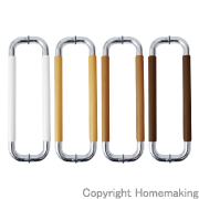 木製O型両面ドアハンドル φ30×450mm　ホワイト