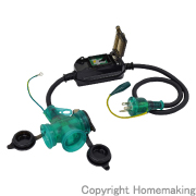 防雨ポッキン延長ブレーカ　(漏電保護専用 15mA感度)　3心　