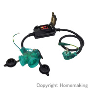 防雨Lヘナポッキン延長ブレーカ (過負荷漏電保護兼用 15mA感度)　3心　