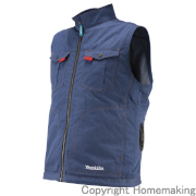 充電式ファンベスト(綿･ポリエステル混紡)　(ウエアのみ)　M　紺