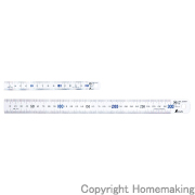 直尺　タフホワイト　15cm青数字入 JIS