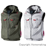 サイドファンフードベスト　カーキ　L