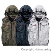 ミドルファンフードベスト　カーキ　M