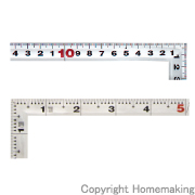 曲尺角厚　シルバー　30cm／1尺　併用目盛