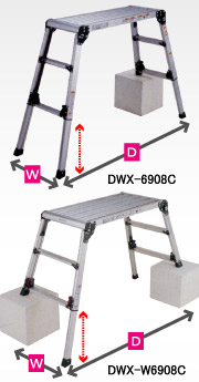 ピカ 四脚アジャスト式足場台: 他:DWX-6908C|ホームメイキング【電動