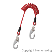 安全ロープ(ステンレスワイヤー芯)　(～3.0kg)　レッド