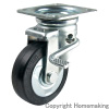 キャスター 自在タイプ(ゴム車輪　ベアリング入)　ストッパー付