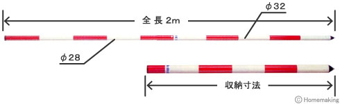 センシン グラスファイバー製sk測量ポール 2m2段継 伸縮ピンロック式 No 109 ホームメイキング 電動工具 大工道具 工具 建築金物 発電機の卸値通販